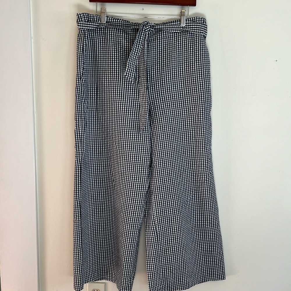🐝NWT🐝 Ann Taylor LOFT Gingham Wide Leg Ankle Pants